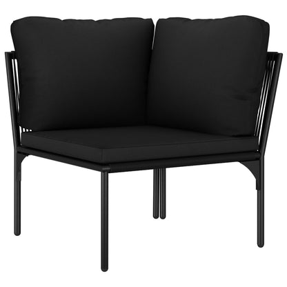 Set Divani da Giardino 3 pz con Cuscini Neri in PVC | homemem39