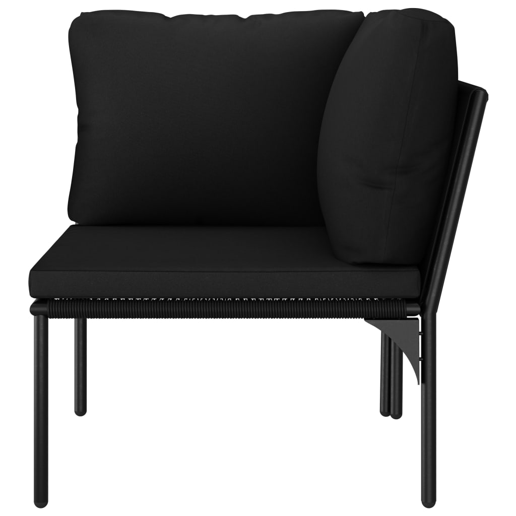 Set Divani da Giardino 3 pz con Cuscini Neri in PVC | homemem39