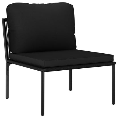 Set Divani da Giardino 3 pz con Cuscini Neri in PVC | homemem39