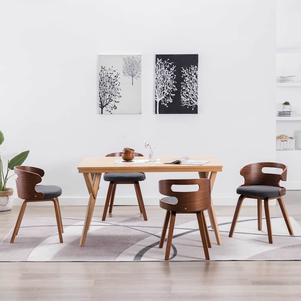 Sedie da Pranzo 4 pz in Legno Curvato