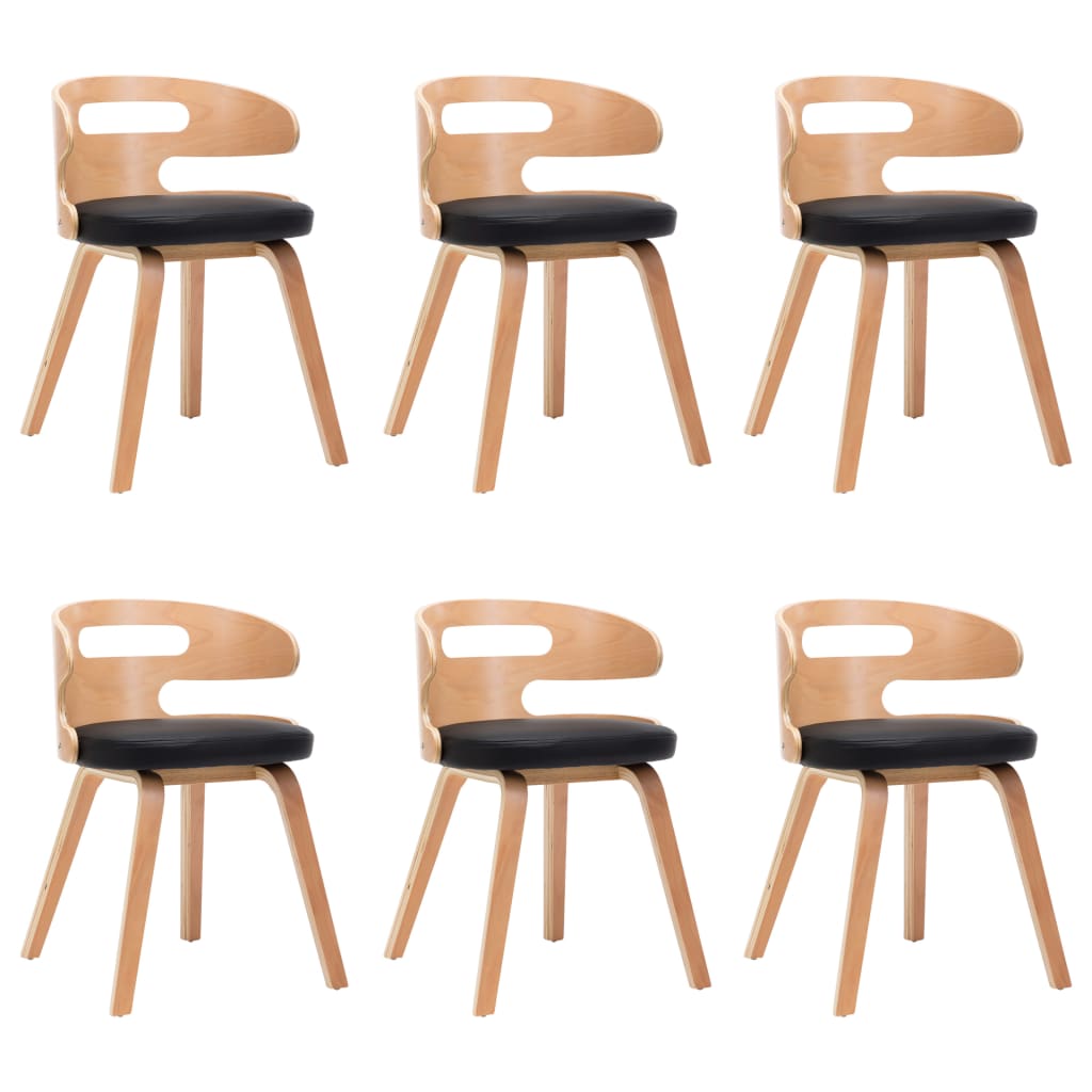 Sedie da Pranzo 6 pz Crema in Legno Piegato e Similpelle | homemem39