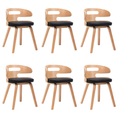 Sedie da Pranzo 6 pz Crema in Legno Piegato e Similpelle | homemem39