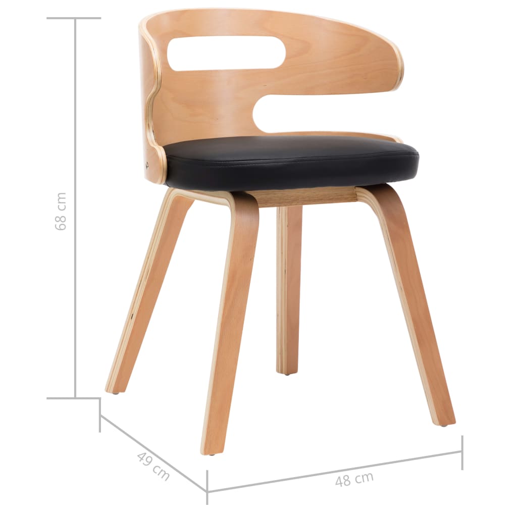 Sedie da Pranzo 6 pz Crema in Legno Piegato e Similpelle | homemem39