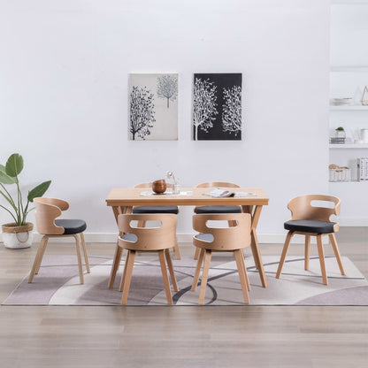 Sedie da Pranzo 6 pz Crema in Legno Piegato e Similpelle | homemem39