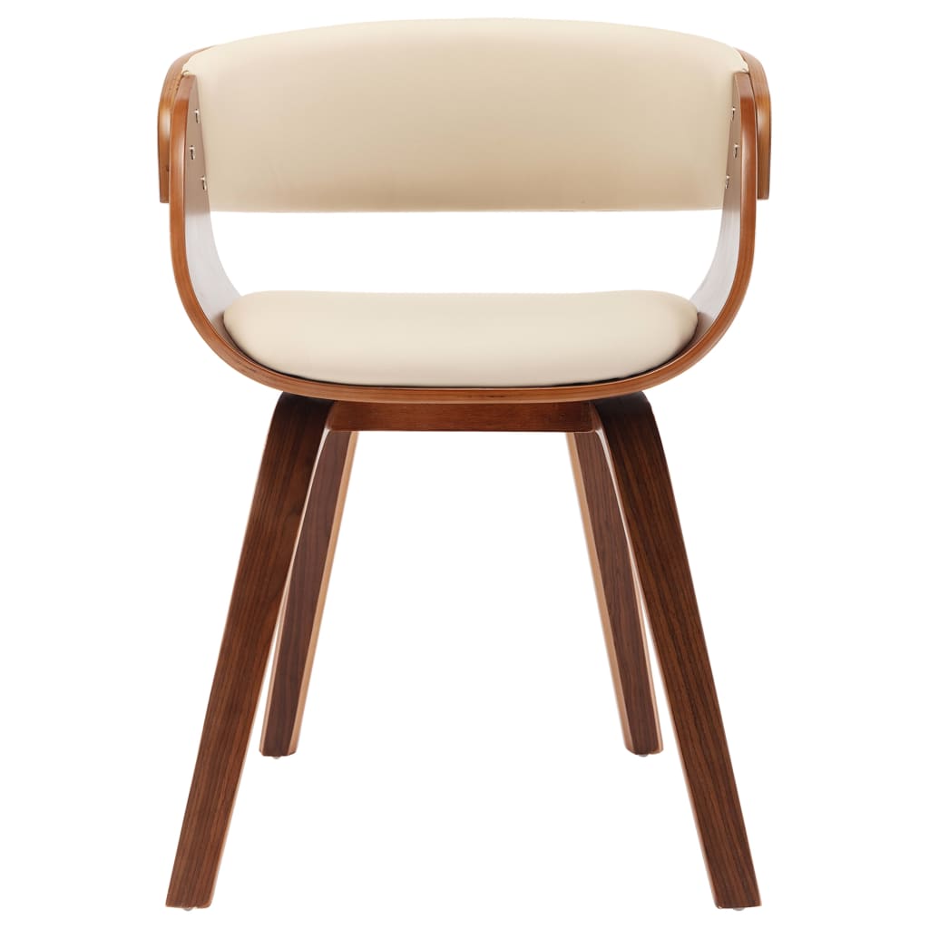Sedie da Pranzo 6 pz Crema in Legno Piegato e Similpelle | homemem39