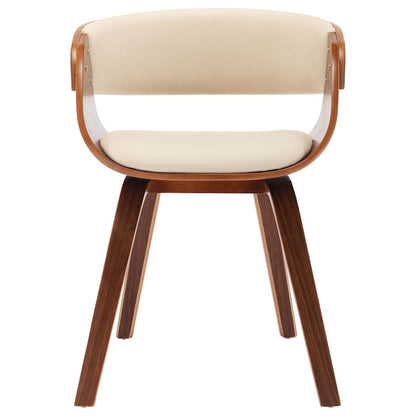 Sedie da Pranzo 6 pz Crema in Legno Piegato e Similpelle | homemem39