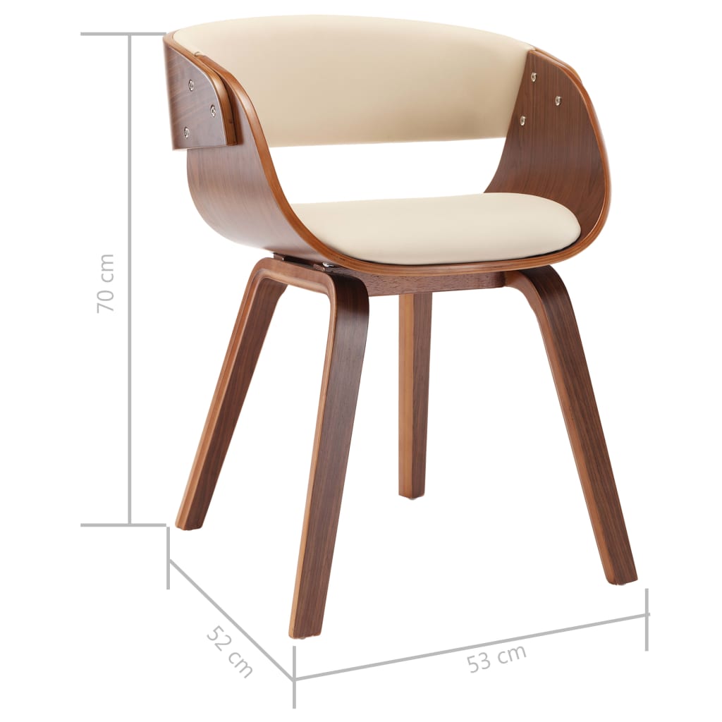 Sedie da Pranzo 6 pz Crema in Legno Piegato e Similpelle | homemem39