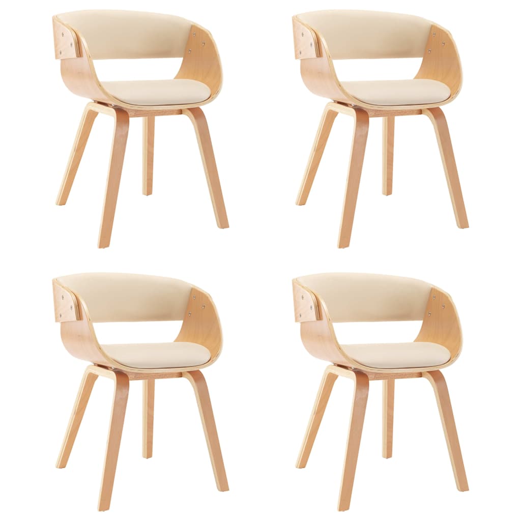 Sedie da Pranzo 4 pz in Legno Curvato