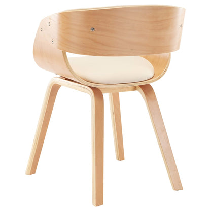 Sedie da Pranzo 4 pz in Legno Curvato e Similpelle Crema | homemem39