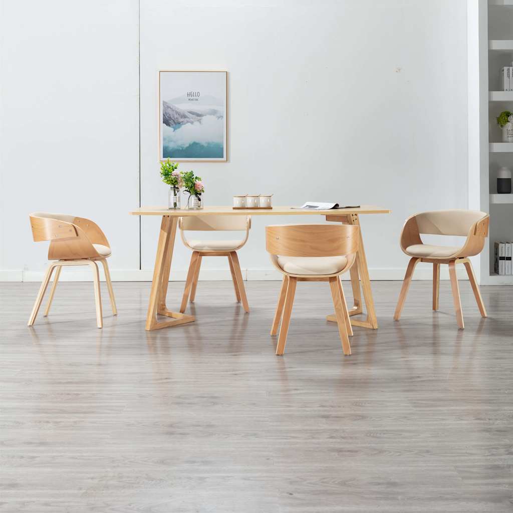 Sedie da Pranzo 4 pz in Legno Curvato