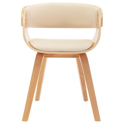 Sedie da Pranzo 6 pz Crema in Legno Piegato e Similpelle | homemem39