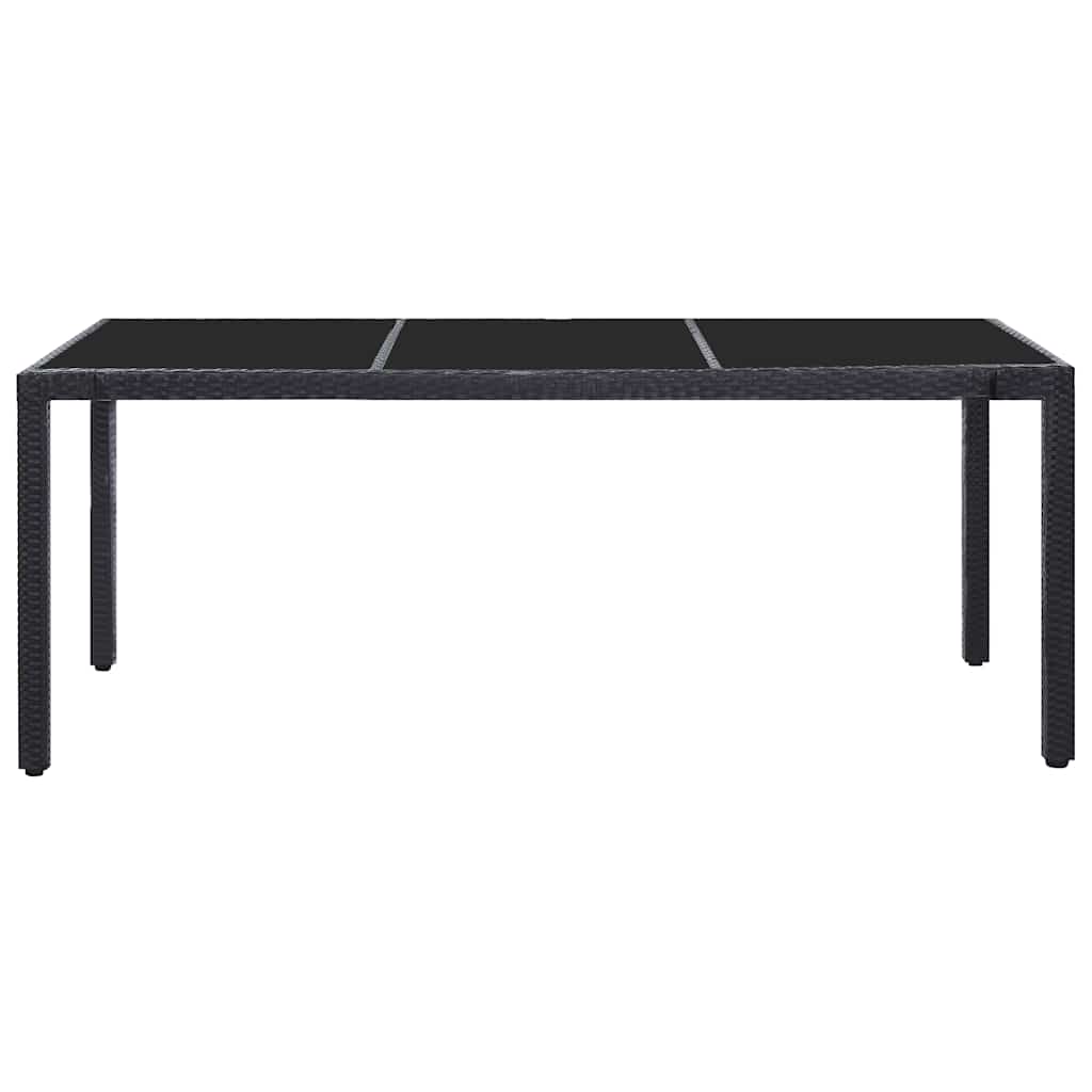 Set da Pranzo da Giardino 9 pz in Polyrattan Nero