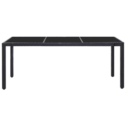 Set da Pranzo da Giardino 9 pz in Polyrattan Nero