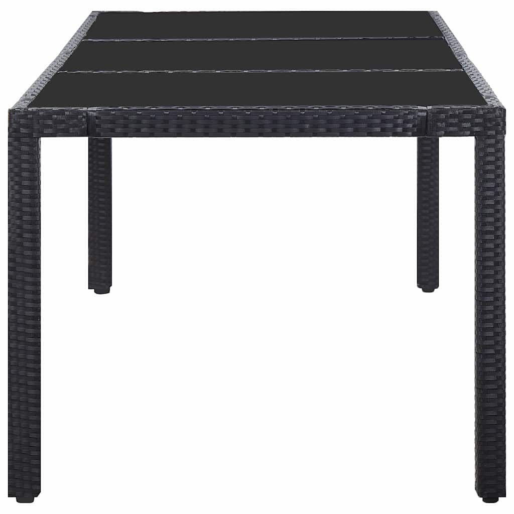 Set da Pranzo da Giardino 9 pz in Polyrattan Nero