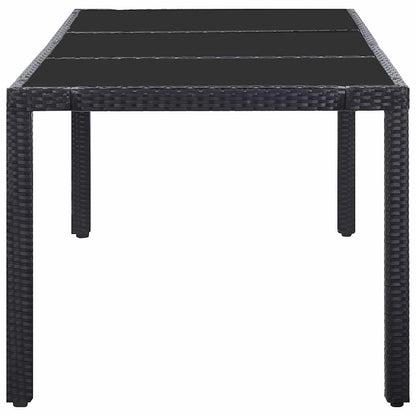 Set da Pranzo da Giardino 9 pz in Polyrattan Nero