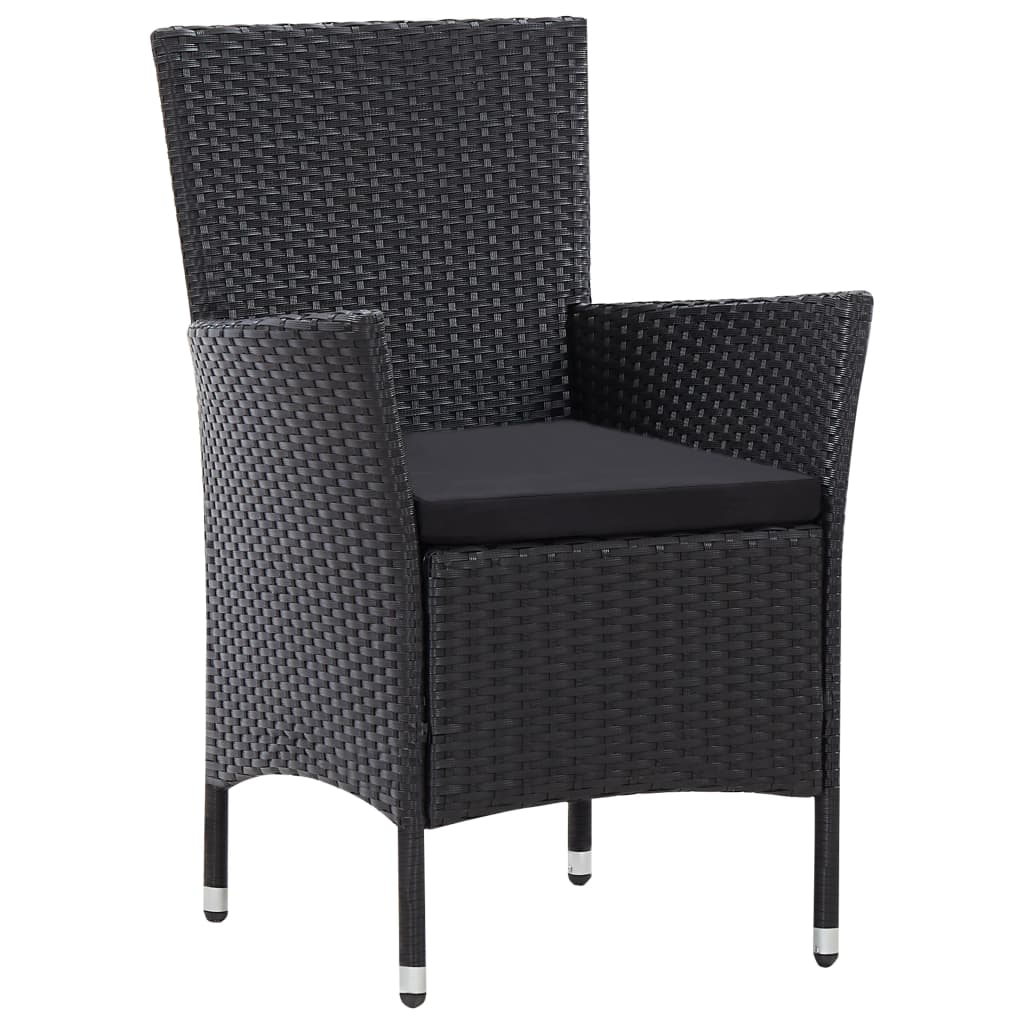 Set da Pranzo da Giardino 9 pz in Polyrattan Nero | homemem39