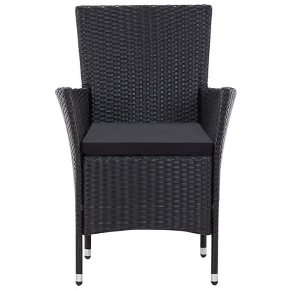 Set da Pranzo da Giardino 9 pz in Polyrattan Nero | homemem39