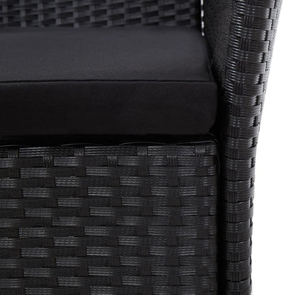 Set da Pranzo da Giardino 9 pz in Polyrattan Nero | homemem39