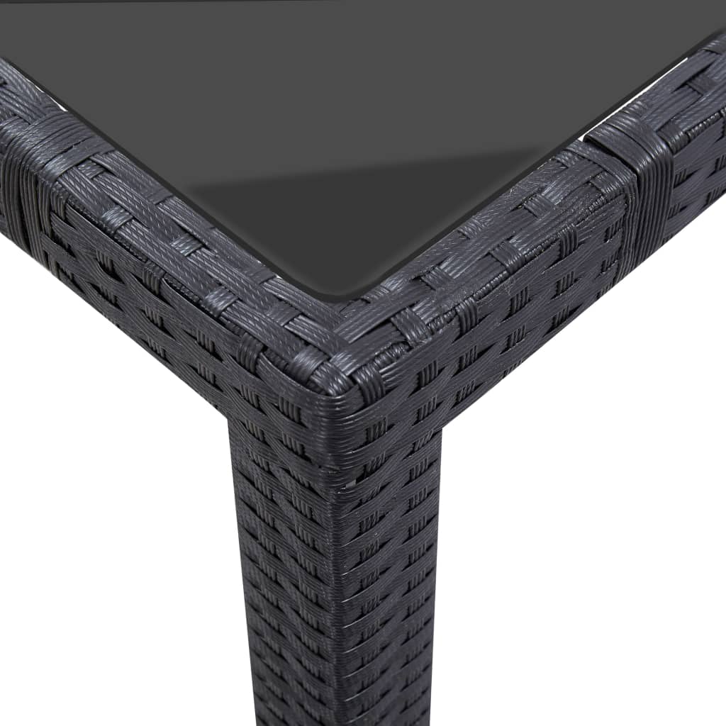 Set da Pranzo da Giardino 9 pz in Polyrattan Nero | homemem39