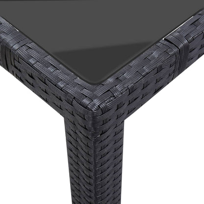 Set da Pranzo da Giardino 9 pz in Polyrattan Nero | homemem39