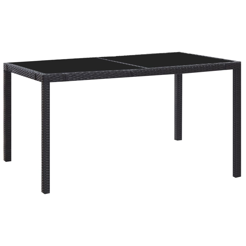 Set Mobili da Pranzo per Giardino 7 pz in Polyrattan Nero | homemem39