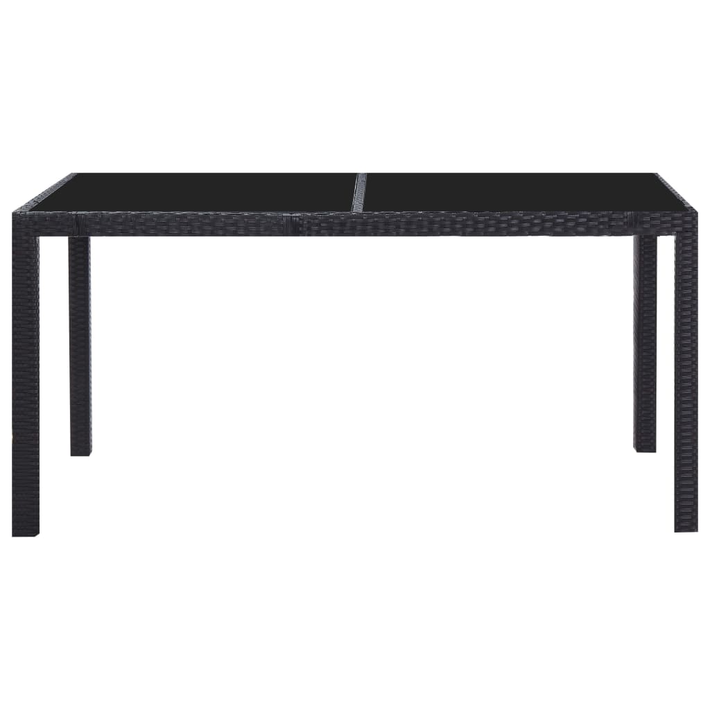 Set Mobili da Pranzo per Giardino 7 pz in Polyrattan Nero | homemem39