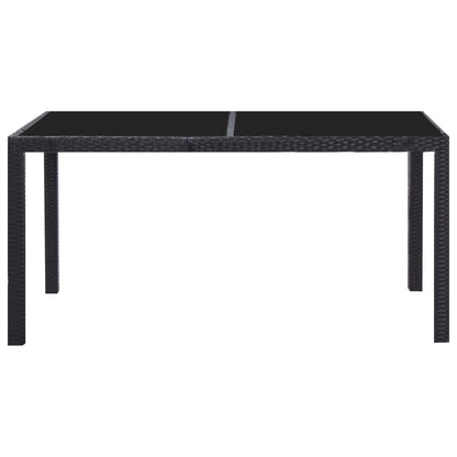 Set Mobili da Pranzo per Giardino 7 pz in Polyrattan Nero | homemem39