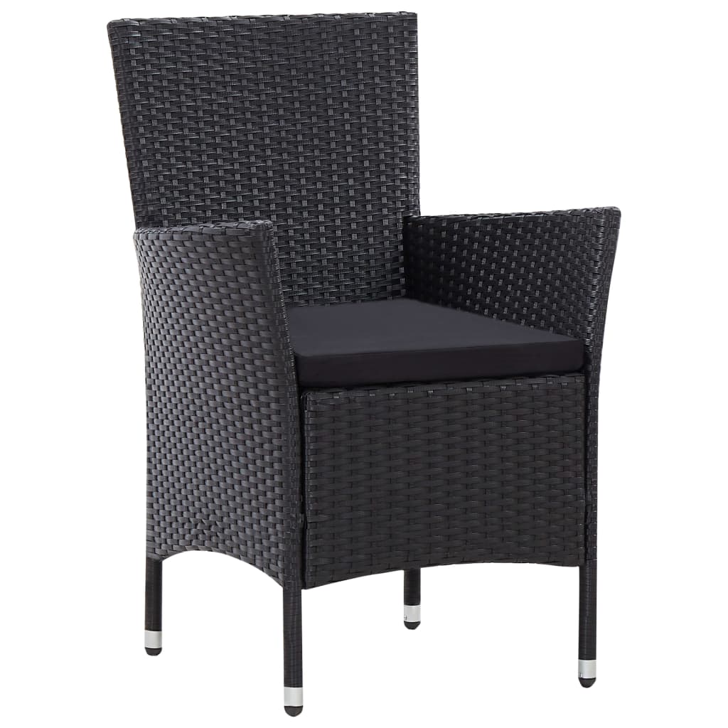 Set Mobili da Pranzo per Giardino 7 pz in Polyrattan Nero | homemem39