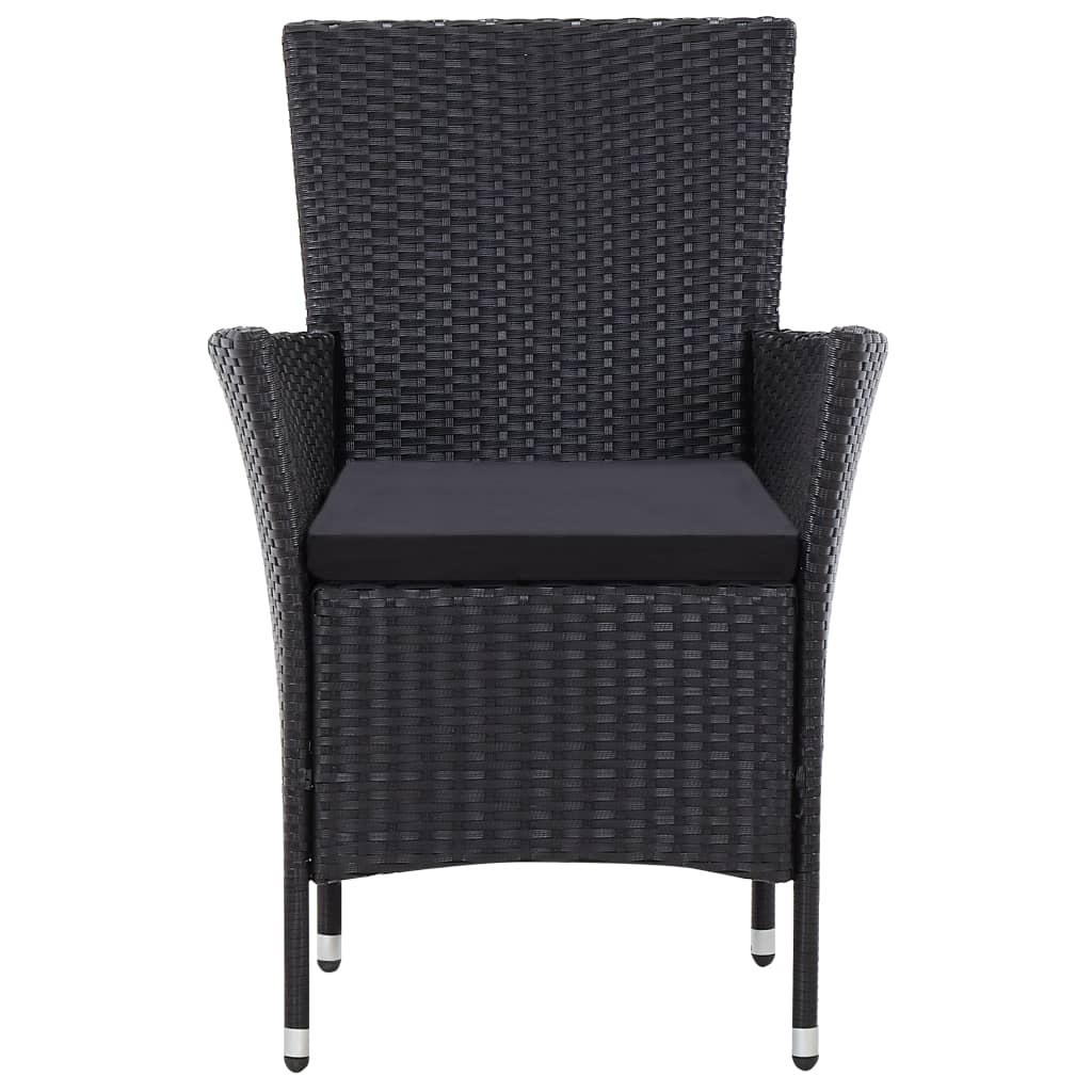 Set Mobili da Pranzo per Giardino 7 pz in Polyrattan Nero | homemem39