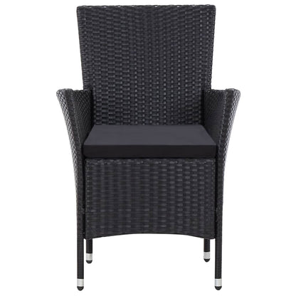 Set Mobili da Pranzo per Giardino 7 pz in Polyrattan Nero | homemem39