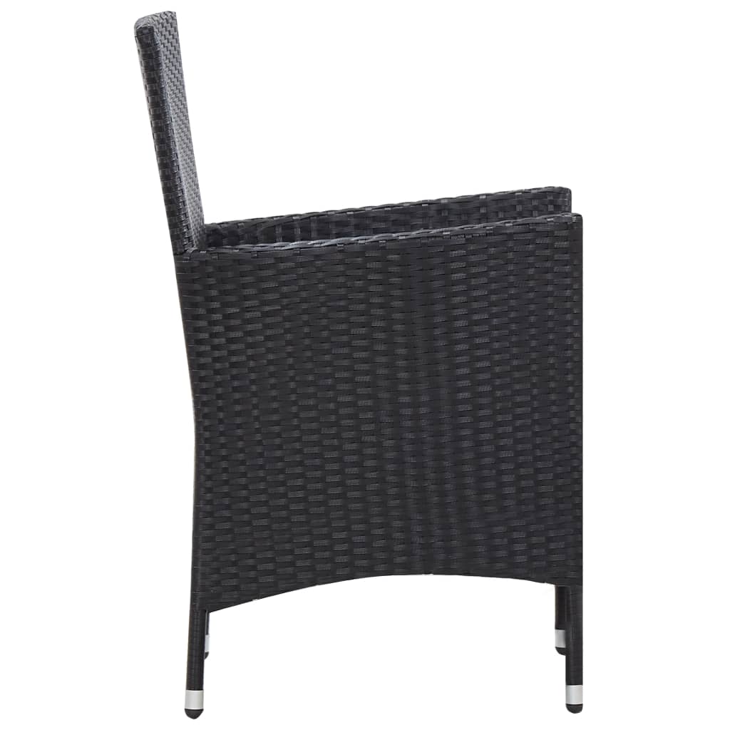 Set Mobili da Pranzo per Giardino 7 pz in Polyrattan Nero | homemem39