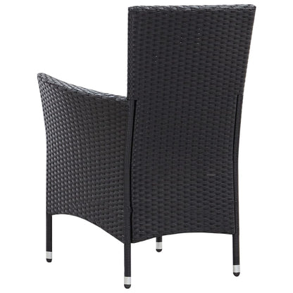 Set Mobili da Pranzo per Giardino 7 pz in Polyrattan Nero | homemem39