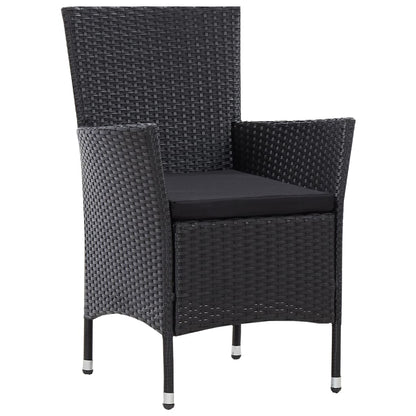 Set da Pranzo da Giardino 5 pz in Polyrattan Nero | homemem39