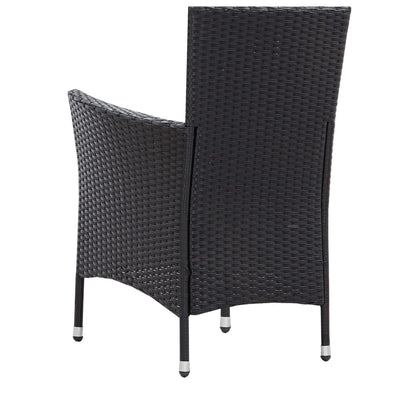Set da Pranzo da Giardino 5 pz in Polyrattan Nero | homemem39