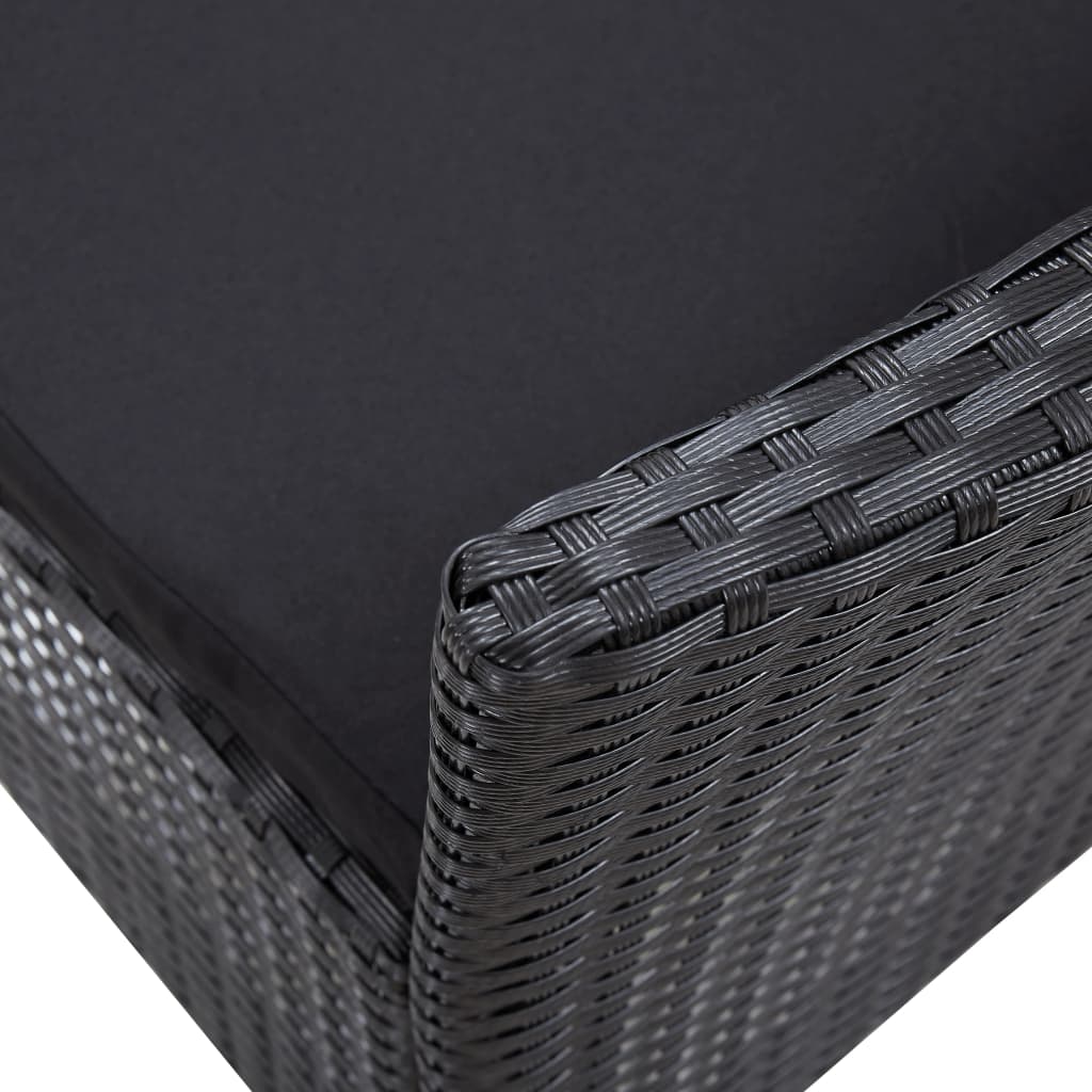 Set da Pranzo da Giardino 5 pz in Polyrattan Nero | homemem39