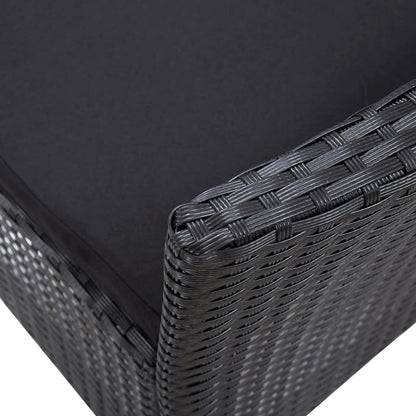 Set da Pranzo da Giardino 5 pz in Polyrattan Nero | homemem39