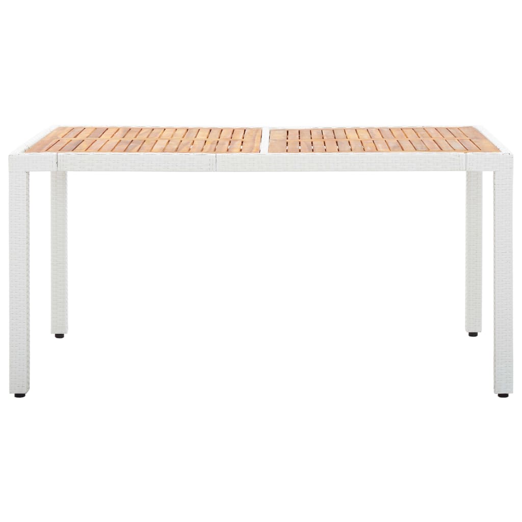 Set da Pranzo da Giardino 7 pz in Polyrattan Bianco | homemem39