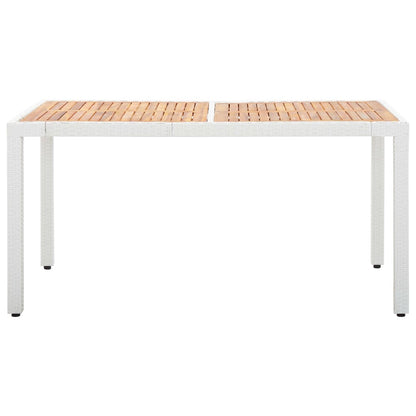 Set da Pranzo da Giardino 7 pz in Polyrattan Bianco | homemem39