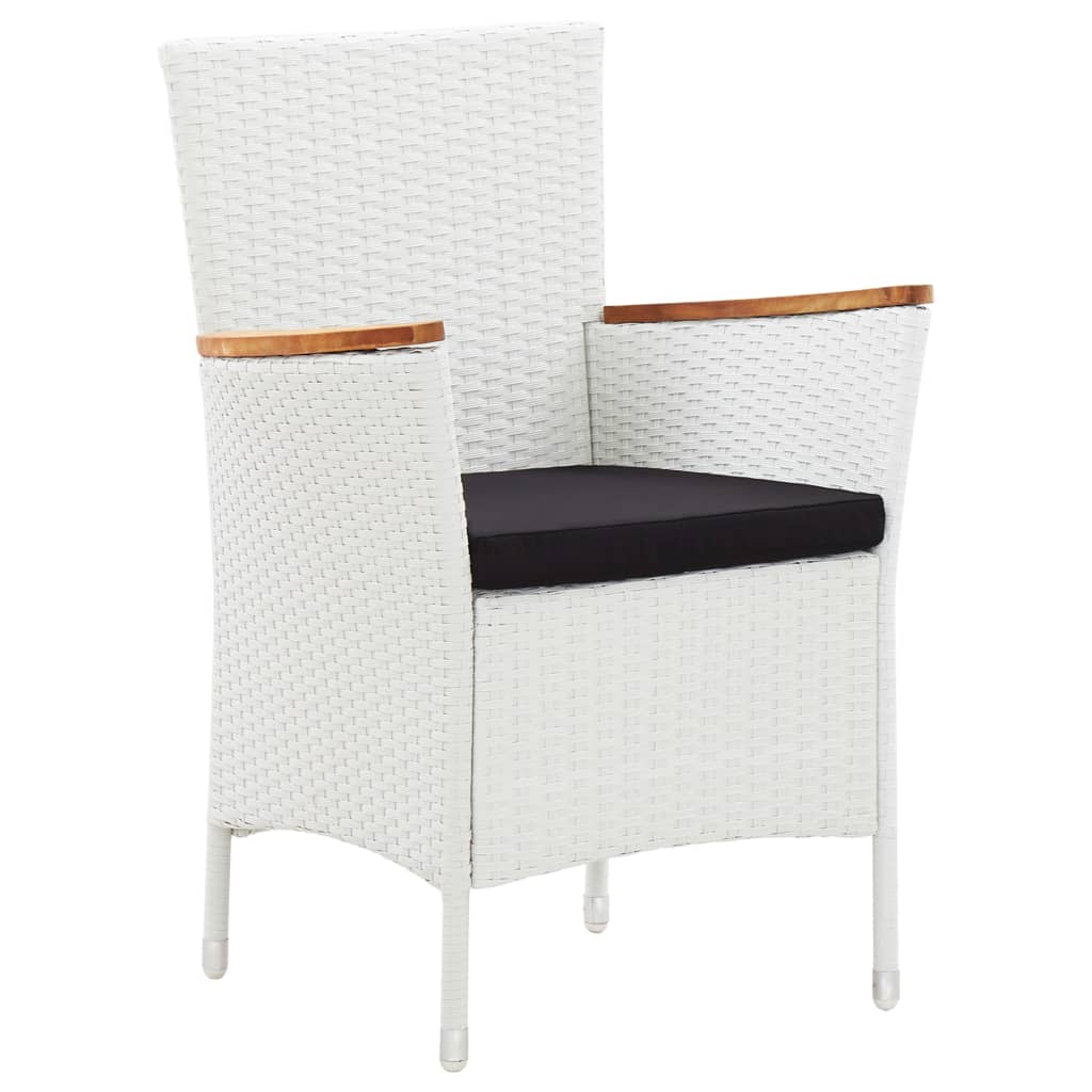 Set da Pranzo da Giardino 7 pz in Polyrattan Bianco | homemem39