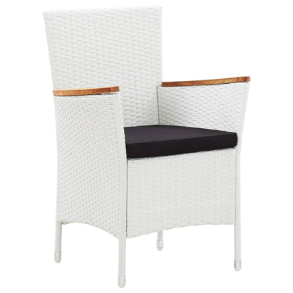Set da Pranzo da Giardino 7 pz in Polyrattan Bianco | homemem39