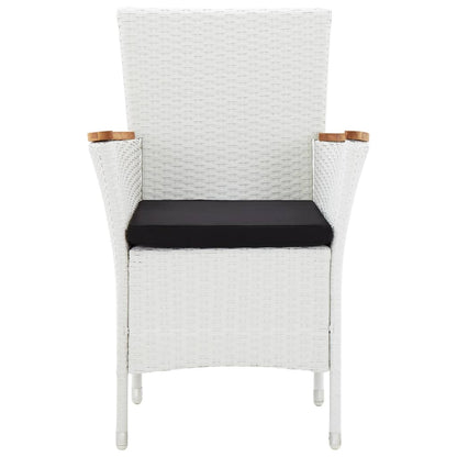 Set da Pranzo da Giardino 7 pz in Polyrattan Bianco | homemem39