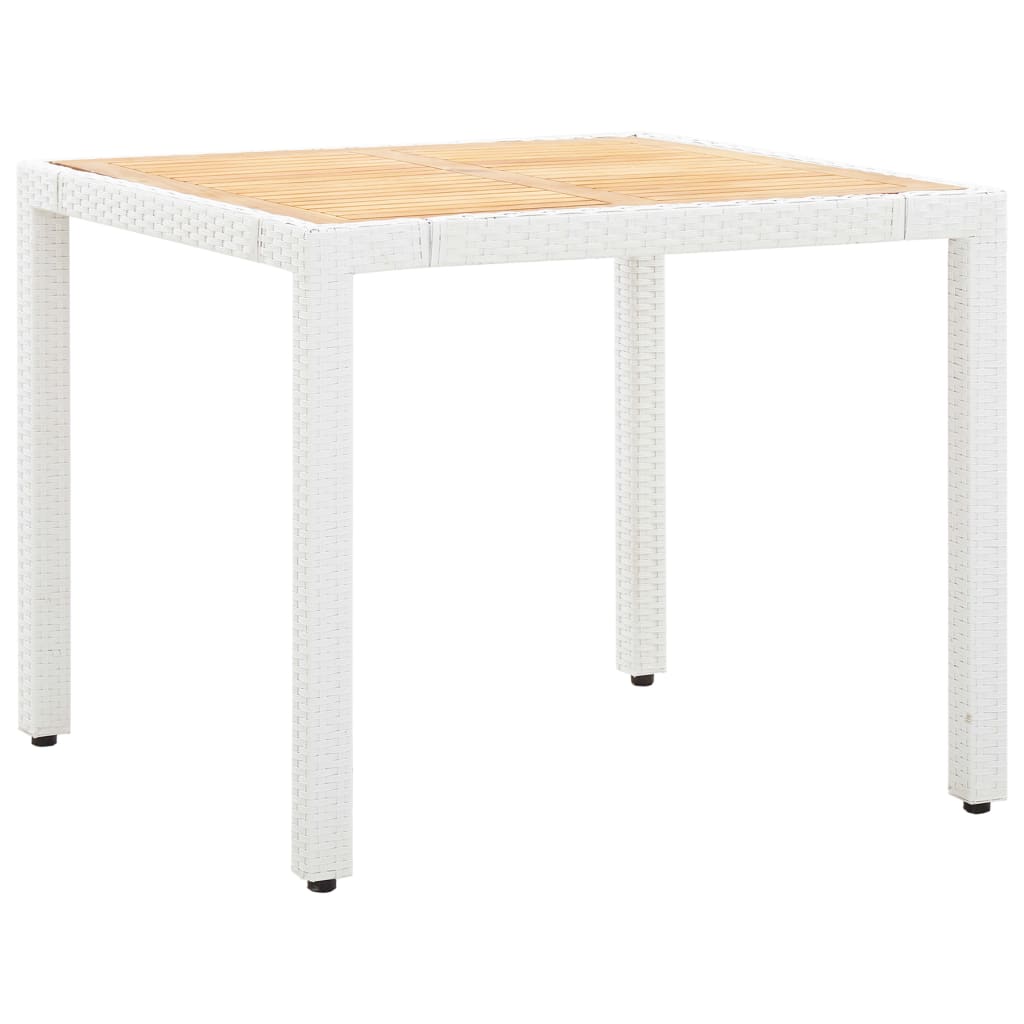 Set da Pranzo da Giardino 5 pz in Polyrattan Bianco | homemem39