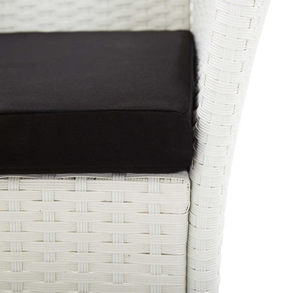Set da Pranzo da Giardino 5 pz in Polyrattan Bianco | homemem39