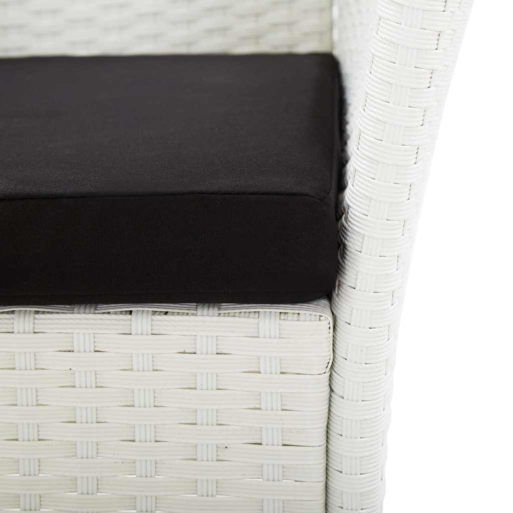 Set da Pranzo da Giardino 5 pz in Polyrattan Bianco