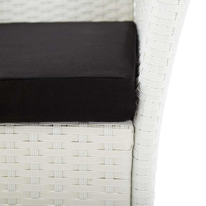 Set da Pranzo da Giardino 5 pz in Polyrattan Bianco
