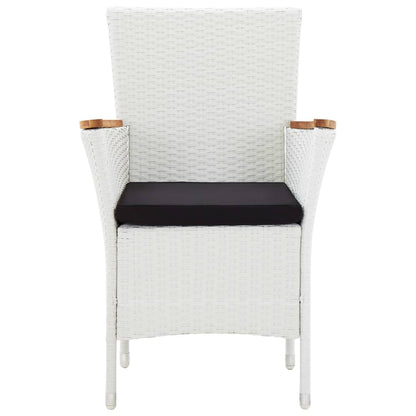 Set da Pranzo da Giardino 5 pz in Polyrattan Bianco | homemem39