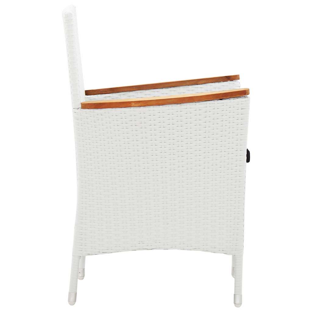 Set da Pranzo da Giardino 5 pz in Polyrattan Bianco