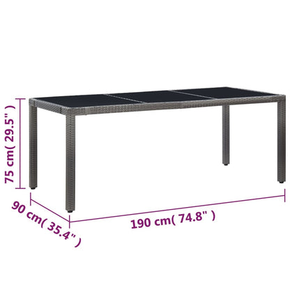 Set Mobili da Pranzo per Giardino 9 pz in Polyrattan Grigio