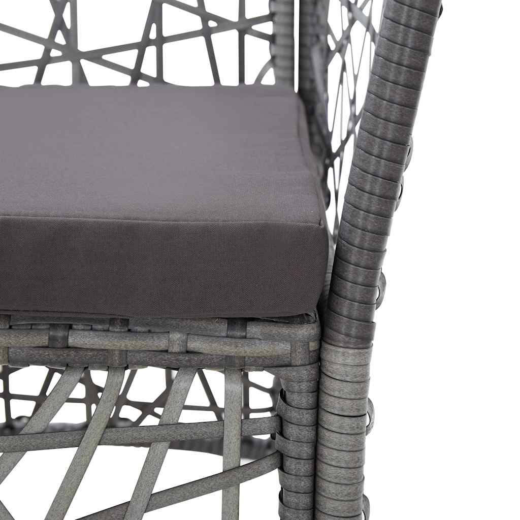 Set Mobili da Pranzo per Giardino 9 pz in Polyrattan Grigio