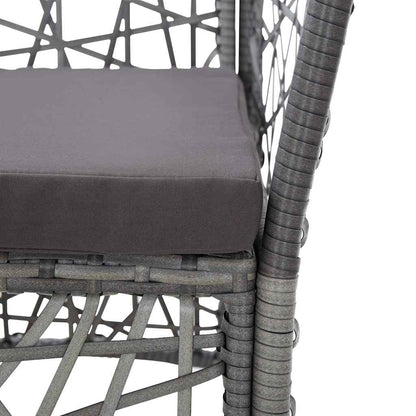 Set da Pranzo da Giardino 7 pz in Polyrattan Grigio